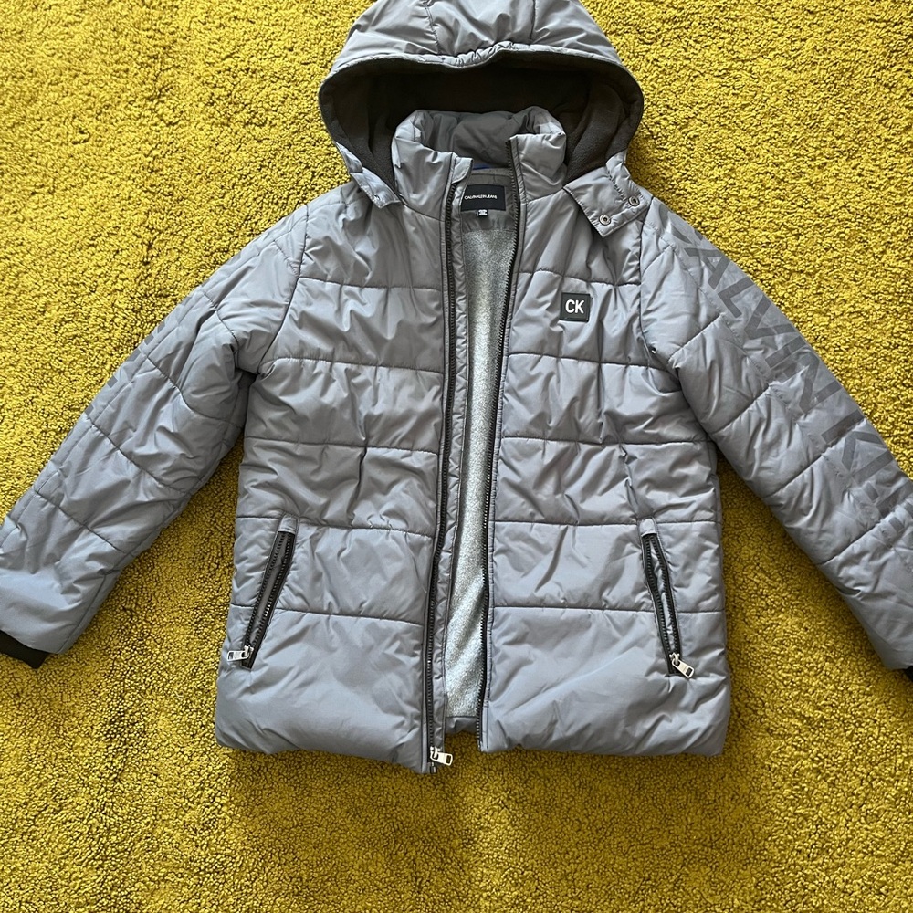 Calvin Klein Jeans Kids Silver Puffer Jacket